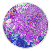 Elegant Paars en Blue Limelight Hydrangea Keramische Knop (Voorkant)