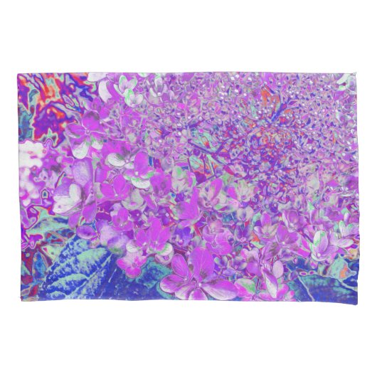 Elegant Paars en Blue Limelight Hydrangea Kussensloop (Voorkant)