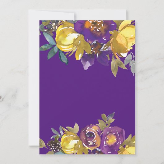 Elegant Paars en Gold Fall Wedding Save the Date (Achterkant)