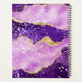 Elegant Paars en Gold Glitter Agate Monogram Planner (Achterkant)