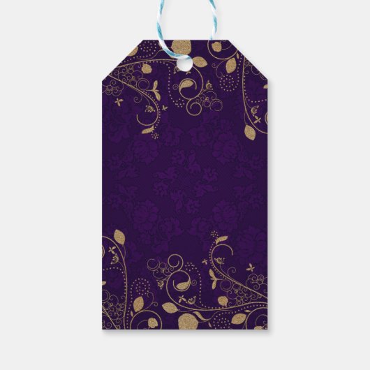 Elegant Paars en goud Cadeaulabel (Achterkant)