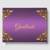 Elegant Paars en goud Gastenboek (Voorkant)