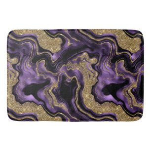 Elegant paars en goud glitter agaat patroon badmat