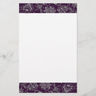 Elegant paars en grijs briefpapier