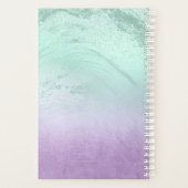 Elegant paars en mint glitter marble make-up artie planner (Achterkant)
