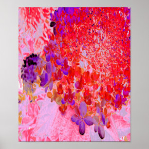 Elegant Paars en Oranje Licht Hydrangea Poster