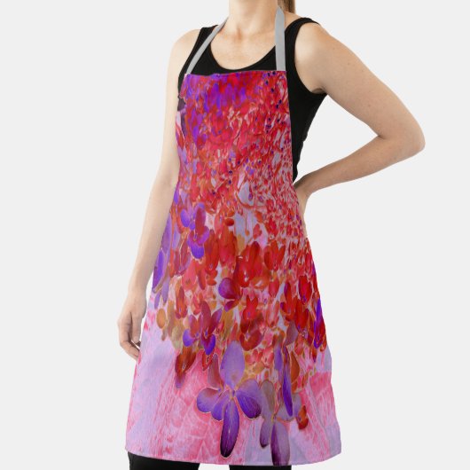 Elegant Paars en Oranje Licht Hydrangea Schort (Insitu)