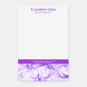 Elegant Paars en White Floral Sparkles 2 Post-it® Notes