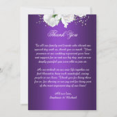 Elegant Paars en White Floral Weddenschap Bedankt (Voorkant)
