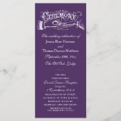 Elegant Paars en White Wedding Ceremony Programma' Programma (Voorkant)