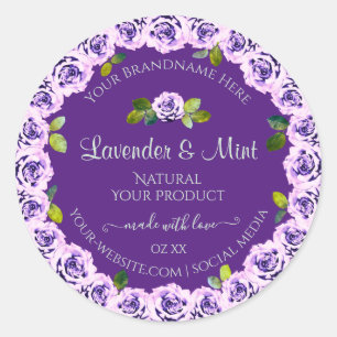 Elegant Paars etiket Floral Blooming Rozen
