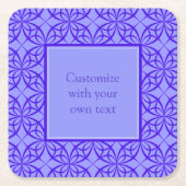 Elegant Paars Filigree Pattern Custom Text Vierkante Kartonnen Onderzetter (Voorkant)