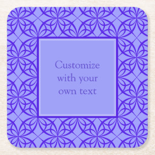 Elegant Paars Filigree Pattern Custom Text Vierkante Kartonnen Onderzetter