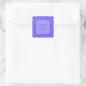 Elegant Paars Filigree Pattern Custom Text Vierkante Sticker (Tas)