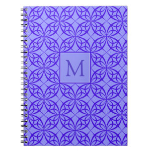 Elegant Paars Filigree Pattern Monogram Notitieboek