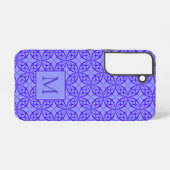Elegant Paars Filigree Pattern Monogram Samsung Galaxy Hoesje (Achterkant horizontaal)