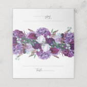 Elegant Paars Floral Greenery Wedding Script (Buitenkant ongevouwen)