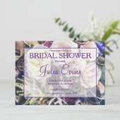 Elegant Paars Floral Vrijgezellenfeest Kaart (Staand voorkant)