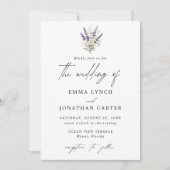 Elegant Paars Floral Wedding Invitation Kaart (Voorkant)