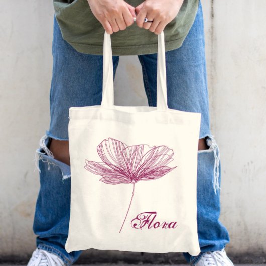 Elegant Paars Flower Cute Boho Girly Artsy Custom Tote Bag