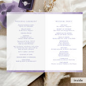 Elegant Paars Folded Wedding Ceremony Program