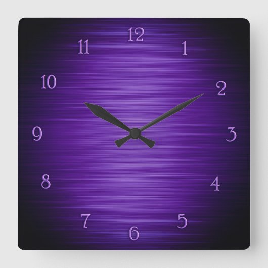 Elegant paars gearceerde wandklok vierkante klok (Voorkant)