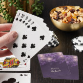 Elegant Paars Glitter Bokeh Sparkles Pokerkaarten (Insitu)