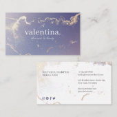 Elegant Paars Glitter Gold Beauty & Makeup Artist Visitekaartje (Voorkant / Achterkant)