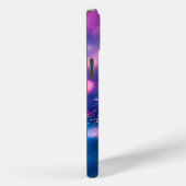 Elegant Paars Glitter Monogram Case-Mate iPhone Case (Achterkant / Rechts)