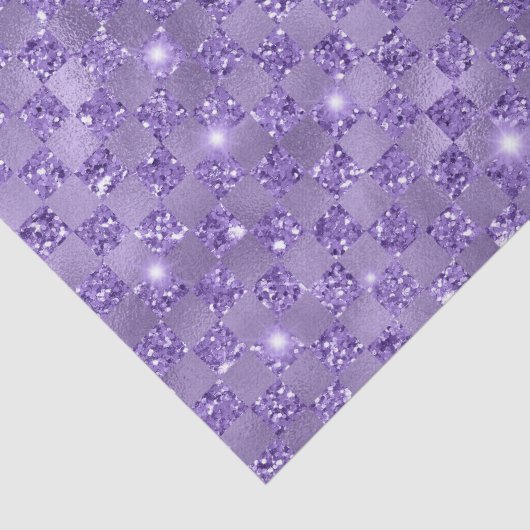 Elegant Paars Glitter Pattern Tissuepapier (Detail)