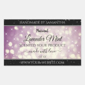 Elegant Paars Glitter Product Packaging Labels (Voorkant)