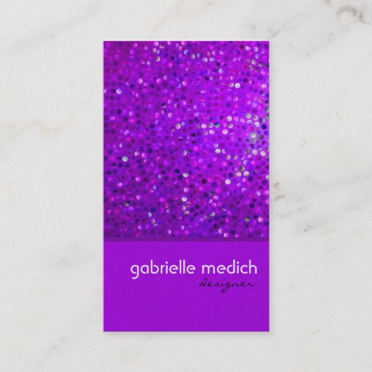 Elegant Paars Glitter Visitekaartje (Voorkant)
