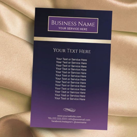 Elegant Paars & Gold Beauty Salon & Spa Flyer