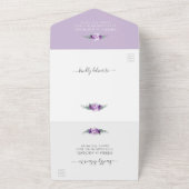 Elegant Paars Gold Floral Foliage Wedding Arch All In One Uitnodiging (Buitenkant)