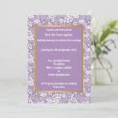 ELEGANT PAARS GOLD LACE WEDDING KAART (Staand voorkant)