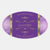 Elegant Paars Gold Product Labels Glitter Borders (Voorkant)