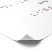 Elegant Paars Gray Winter Floral Wedding Poster (Hoek)