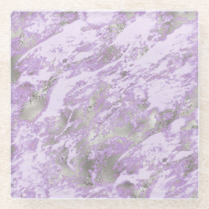 Elegant Paars grijs Abstract grafisch patroon Glazen Onderzetter