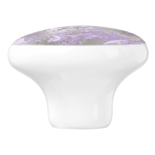 Elegant Paars grijs Abstract grafisch patroon Keramische Knop (Zijkant)