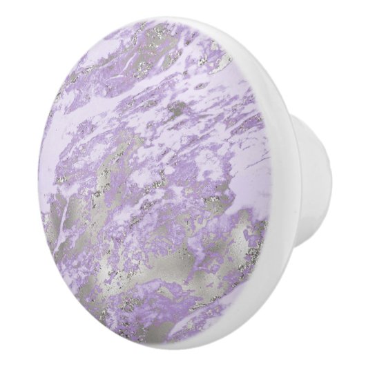 Elegant Paars grijs Abstract grafisch patroon Keramische Knop (Rechts)