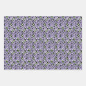 Elegant Paars Groen Zwart Bloemmotief Inpakpapier Vel (Voorkant 3)