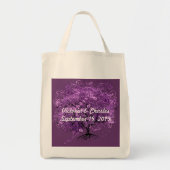 Elegant Paars Heart Leaf Tree Wedding Tote Bag (Voorkant)
