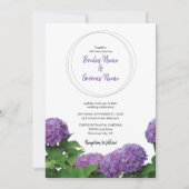 Elegant Paars Hydrangea Wedding Invitations Kaart (Voorkant)
