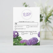 Elegant Paars Hydrangea Wedding RSVP Kaarten Kaartje (Staand voorkant)