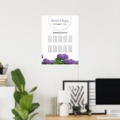 Elegant Paars Hydrangea Wedding Seding Chart Poster (Thuiskantoor)