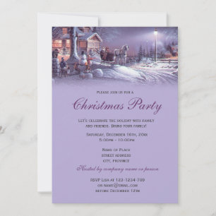 Elegant paars kerstfeest kaart