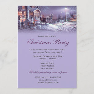Elegant paars kerstfeest kaart