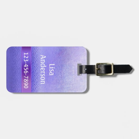 Elegant Paars Lavender Artistic Stripe Luggable Bagagelabel (Voorkant horizontaal)