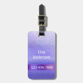 Elegant Paars Lavender Artistic Stripe Luggable Bagagelabel (Voorkant verticaal)