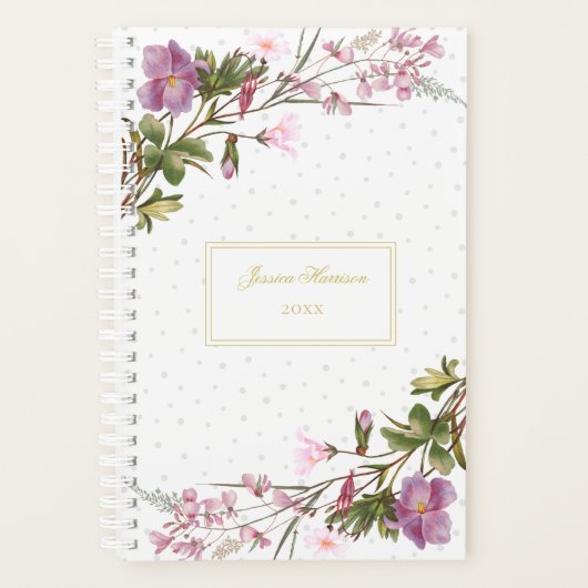 Elegant Paars Lila Roze Bouquet Chic Planner (Voorkant)